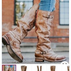Freebird by Steven Roadey Tan Distressed Leather Boots